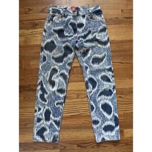 Vivienne Westwood 1994 Cafe Society Leopard Denim Jeans Red Label C22
